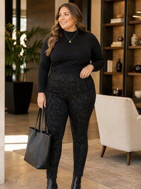 Lyssé XL Black Ponte Leggings Quiet Luxury Office Chic